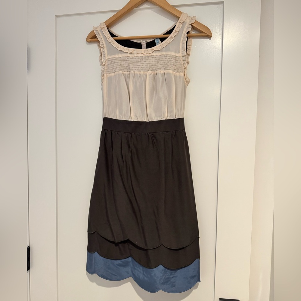 Anthropologie Maeve Horizon Black and Blue Dress